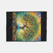 Tu Bishvat Happy New Year For Trees  フリースブランケット (正面(横))
