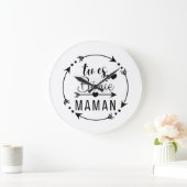 Tu es bénie maman, papa, mom, mommy ラージ壁時計 (ホーム)