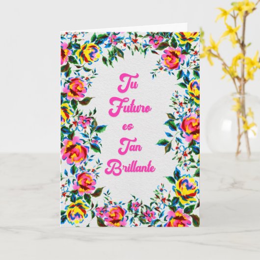 Tu Futuro Brilla con Luz Propia Felicitación カード (黄色い花)