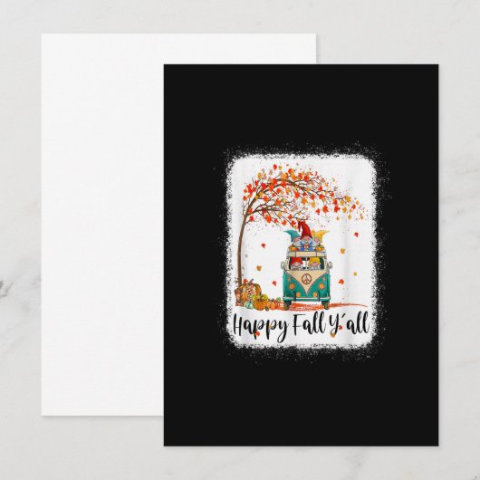 Tu Happy Fall Y'all Thanksgiving Gnome Lover Costu 招待状 (正面/裏面)