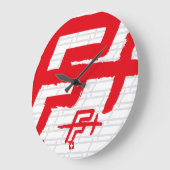 Tu inicial letra F, letra SUISSE v TRACE ラージ壁時計 (傾斜)