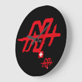 Tu inicial letra N, letra SUISSE v TRACE ラージ壁時計 (傾斜)