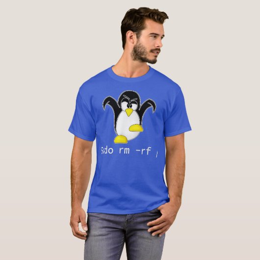 Tu Linu Penguin Sudo Rm Rf  Programmer Developer Tシャツ (正面フル)