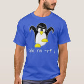 Tu Linu Penguin Sudo Rm Rf  Programmer Developer Tシャツ (正面)