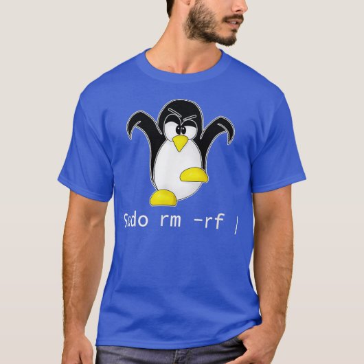 Tu Linu Penguin Sudo Rm Rf  Programmer Developer Tシャツ (正面)