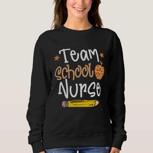 Tu Team School Nurse Back To School Costume Pencil スウェットシャツ (正面)