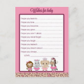 Tu Tuかわいいバレリーナ赤ちゃんシャワーの願いベビー アドバイスカード (正面)