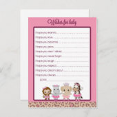 Tu Tuかわいいバレリーナ赤ちゃんシャワーの願いベビー アドバイスカード (正面/裏面)