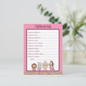 Tu Tuかわいいバレリーナ赤ちゃんシャワーの願いベビー アドバイスカード (スタンド正面)