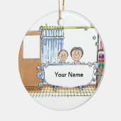 Tub Time - One Child with Mom セラミックオーナメント (左)