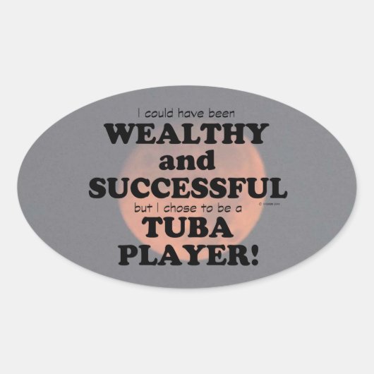 Tuba裕福で成功したオーバルステッカー 楕円形シール (正面)