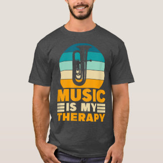 Tuba音楽は私のセラピー音楽おもしろい愛好家インストゥルム Tシャツ
