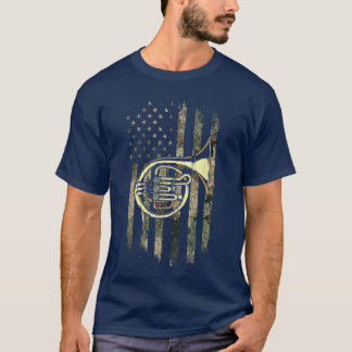 Tuba American Flag Music Band Instrument Lovers Tシャツ