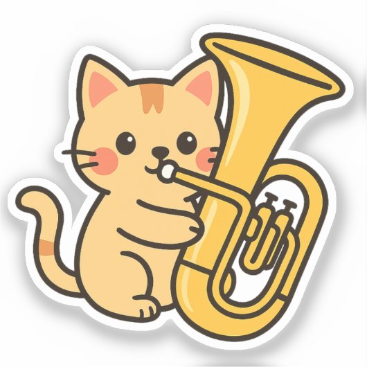 Tuba Cat Marching Style シール (正面)