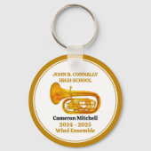 Tuba High School Band Gold Personalized キーホルダー (正面)