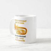 Tuba High School Band Gold Personalized コーヒーマグカップ (正面左)