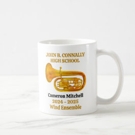 Tuba High School Band Gold Personalized コーヒーマグカップ