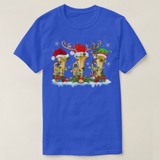 Tuba Music Lover Xmas Lighting Funny Tuba Christma Tシャツ (デザイン正面)