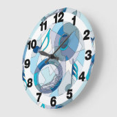 Tuba Music Notes Fragments ラージ壁時計 (傾斜)