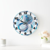 Tuba Music Notes Fragments ラージ壁時計 (ホーム)