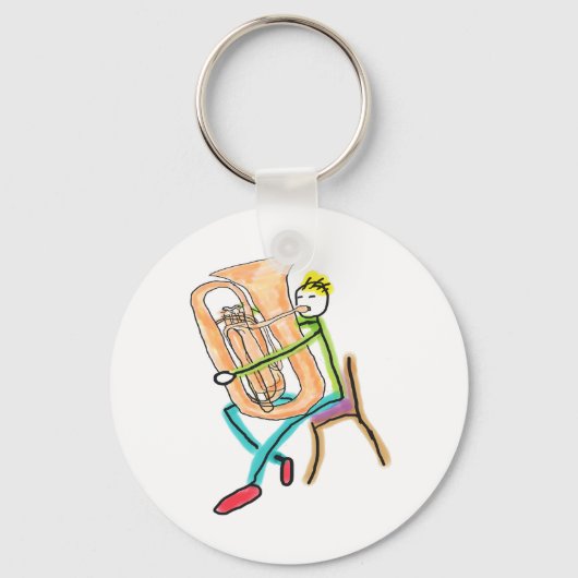 Tuba Playing Stickman キーホルダー (正面)