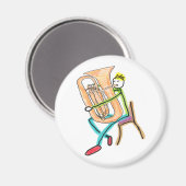 Tuba Playing Stickman マグネット (正面/裏面)