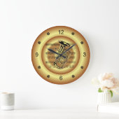 ～Tuba～Sheet Music～金ゴールド背景～  ラージ壁時計 (ホーム)