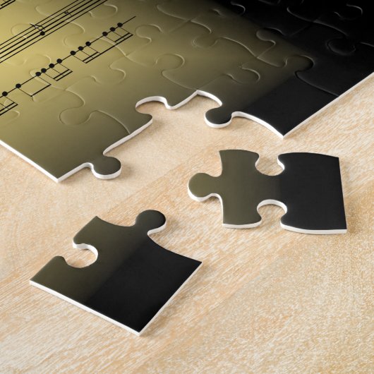 Tuba to 3-Dシートミュージックピロー~金ゴールド&ブラックバック ジグソーパズル (側面)