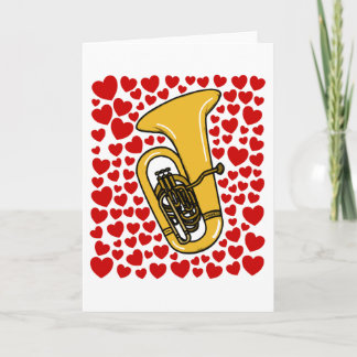 Tuba With Hearts Valentines Anniversary Card シーズンカード