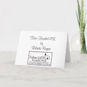 TubacのFounded1752挨拶状 カード (裏面)