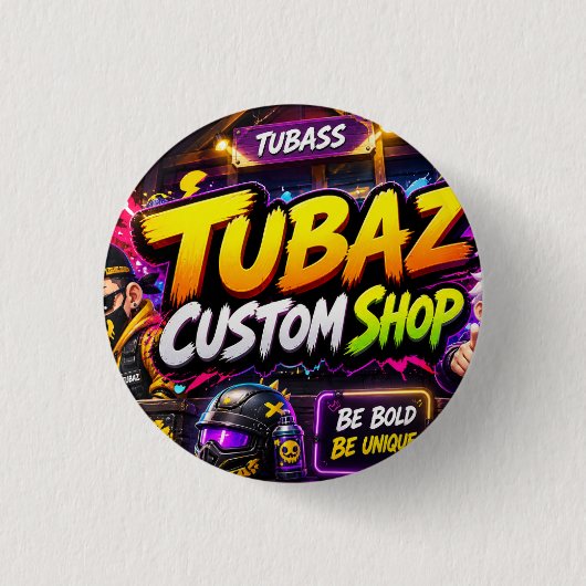 TUBASシグネチャートートバッグ 缶バッジ (正面)