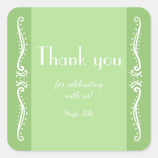 Tuberose離れパーソナライズされたパーティー スクエアシール (正面)