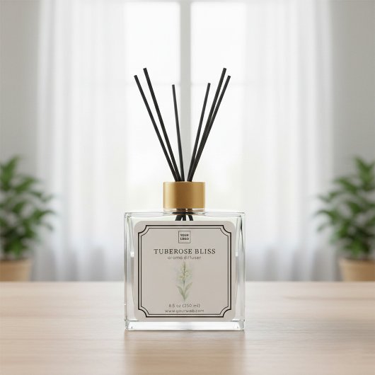 Tuberose Floral Aroma Diffuser Label スクエアシール