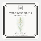 Tuberose Floral Aroma Diffuser Label スクエアシール (正面)