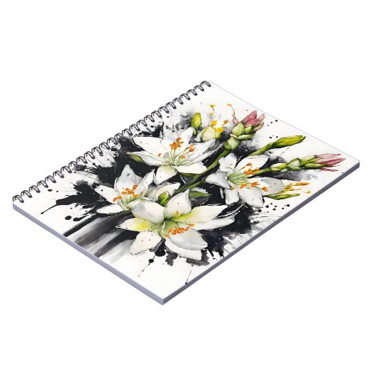 Tuberose - Watercolor flowers ノートブック (左側)