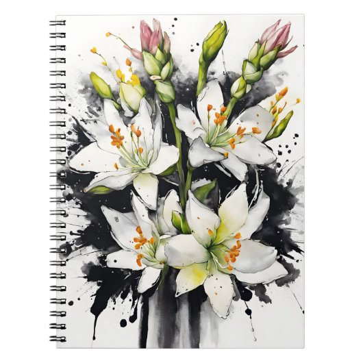 Tuberose - Watercolor flowers ノートブック (正面)
