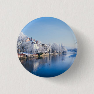 Tübingen, Germany after snowfall 缶バッジ