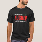 Tucker Carlson 2028 Tee America First President Tシャツ (正面)