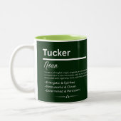 Tucker Personalized Name ツートーンマグカップ (左)