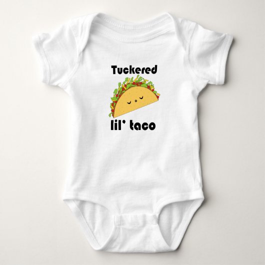 Tuckered Lilの」タコスのベビーのTシャツ ベビーボディスーツ (正面)