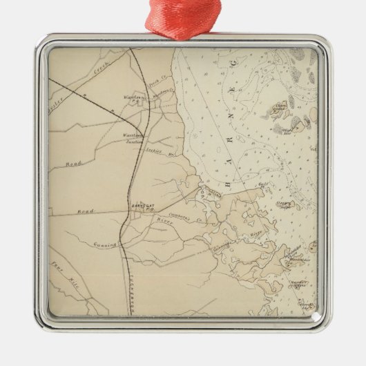 Tuckertonの図表の地図にセクションBarnegat湾を惰走させて下さい メタルオーナメント (正面)