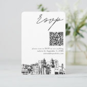 Tucson結婚のRSVP QRコーモダンドスモール エンクロージャーカード (スタンド正面)