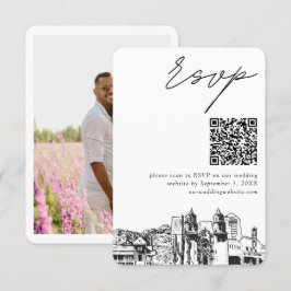 Tucson結婚のRSVP QRコーモダンドスモール エンクロージャーカード