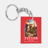 Tucson Arizona Travel Art Emblem キーホルダー (正面左)