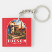 Tucson Arizona Travel Art Emblem キーホルダー (裏面)