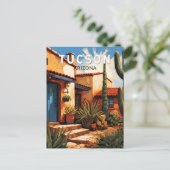 Tucson Arizona Travel Art Vintage ポストカード (スタンド正面)