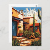 Tucson Arizona Travel Art Vintage ポストカード (正面/裏面)