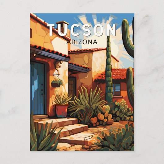 Tucson Arizona Travel Art Vintage ポストカード (正面)