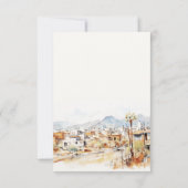 Tucson Arizona Watercolor Landscape Wedding 出欠カード (裏面)