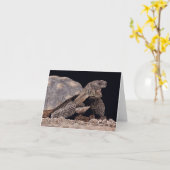 "Tucson Yawn" – デザートカメのカード カード (黄色い花)